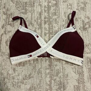 Tommy Hilfiger Burgundy Wireless Logo Underband Bralette